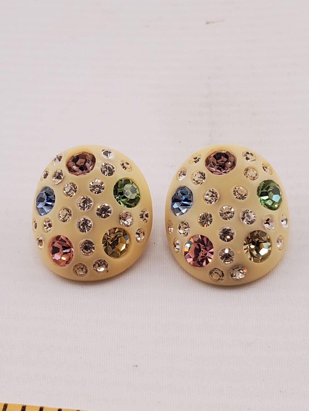 Vintage Weiss Celluloid Rhinestone Earrings